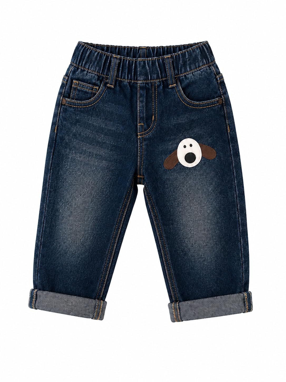 A.T.U.N. (ALL THINGS UBER NICE) Baby Boys Stylish Denim Jeans Pant with Cute Keychain Charm | Soft Stretchable Fabric with Elastic Waistband | Comfortable Trendy Full Length Jeans for Infants