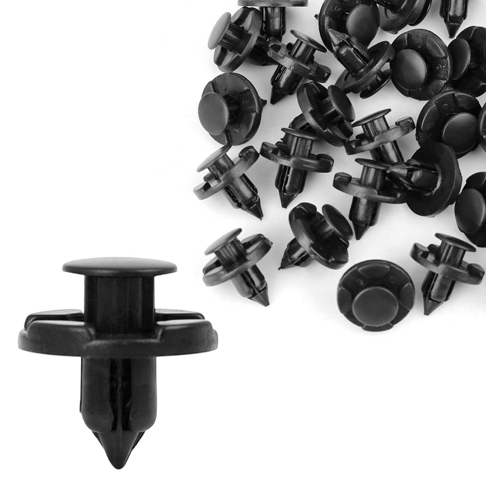 Sellify uxcell Plastic 8mm Hole Rivet Fastener Bumper Clip (Black) – 30 Pieces