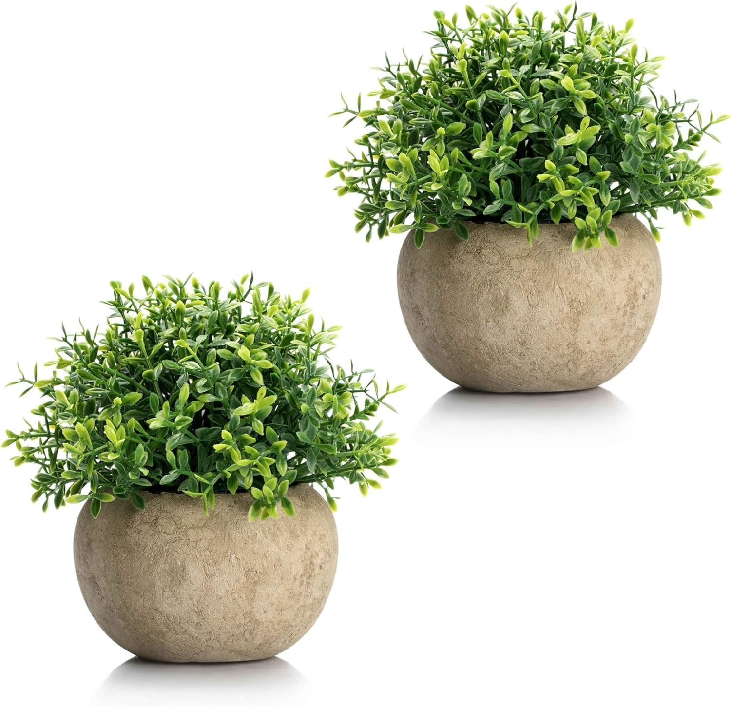 Dekorly® Artificial Plants Fake Mini Potted Plant Small Greenery Decor for Indoor Home Farmhouse Aesthetic Bedroom Shelf Office Desk Bathroom Decoration (Brown, Height : 16CM)