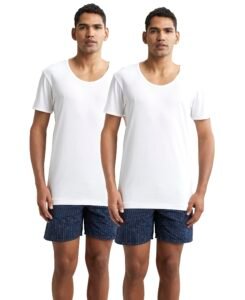 Jockey 8817 Men Super Combed Cotton Round Neck Half Sleeved Vest(Pack of 2)