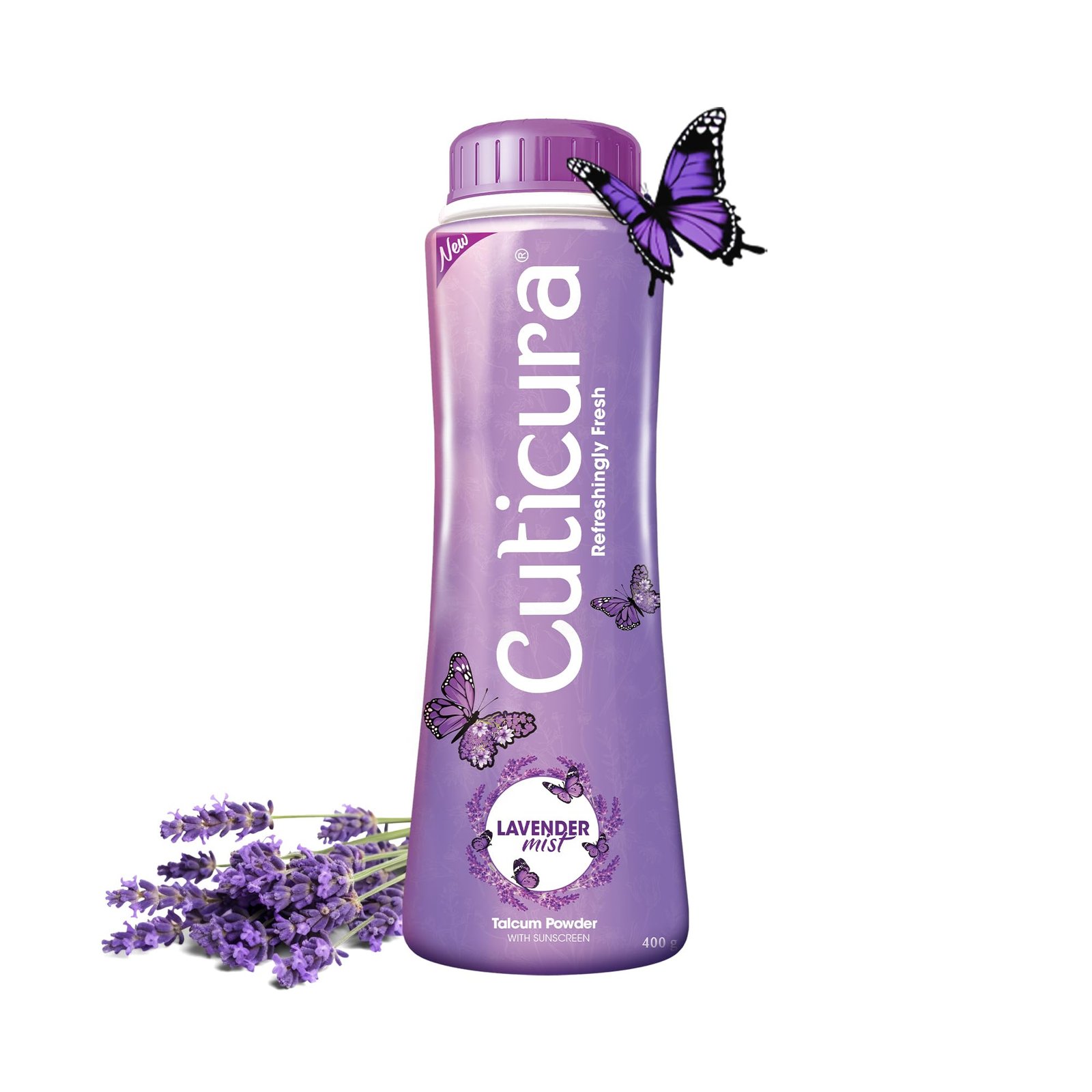Cuticura Lavender Mist Talcum Powder,Pack of 400 G