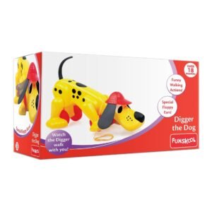 Giggles Funskool Pull Along Digger The Dog, Activity & Learning Toys for Babies, Toddlers, for Baby Boys & Girls, Encourage Walking, Improve Balance, Multicolour, Gift Set for Kids, Ages 12+ Months
