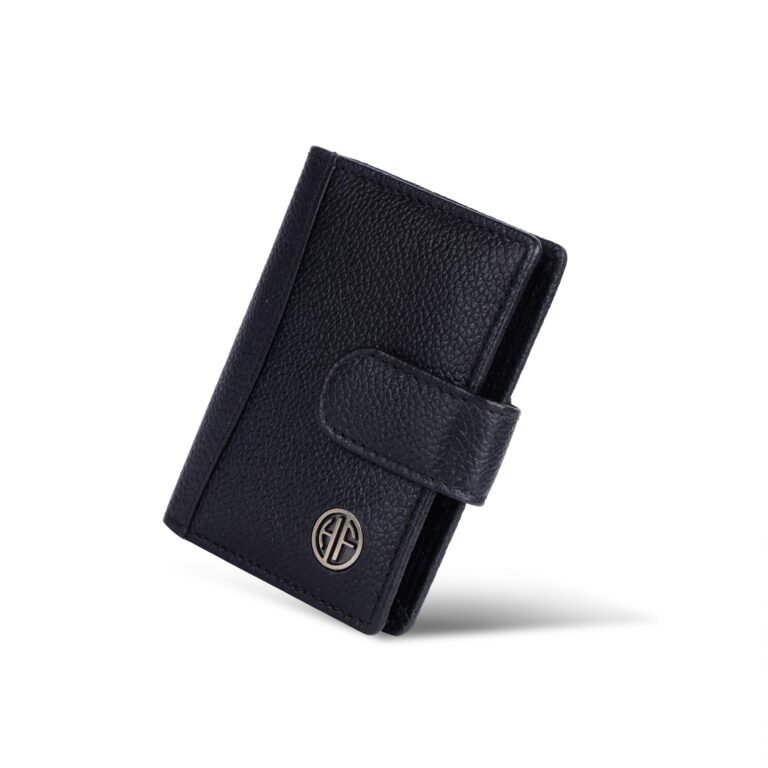 HAMMONDS FLYCATCHER Genuine Leather Card Holder Wallet for Man & Women, RFID Protected ATM/Credit Card Holder Wallet for Men with 18 Slots, Gift for Men, Father, Husband, Boyfriend – Black