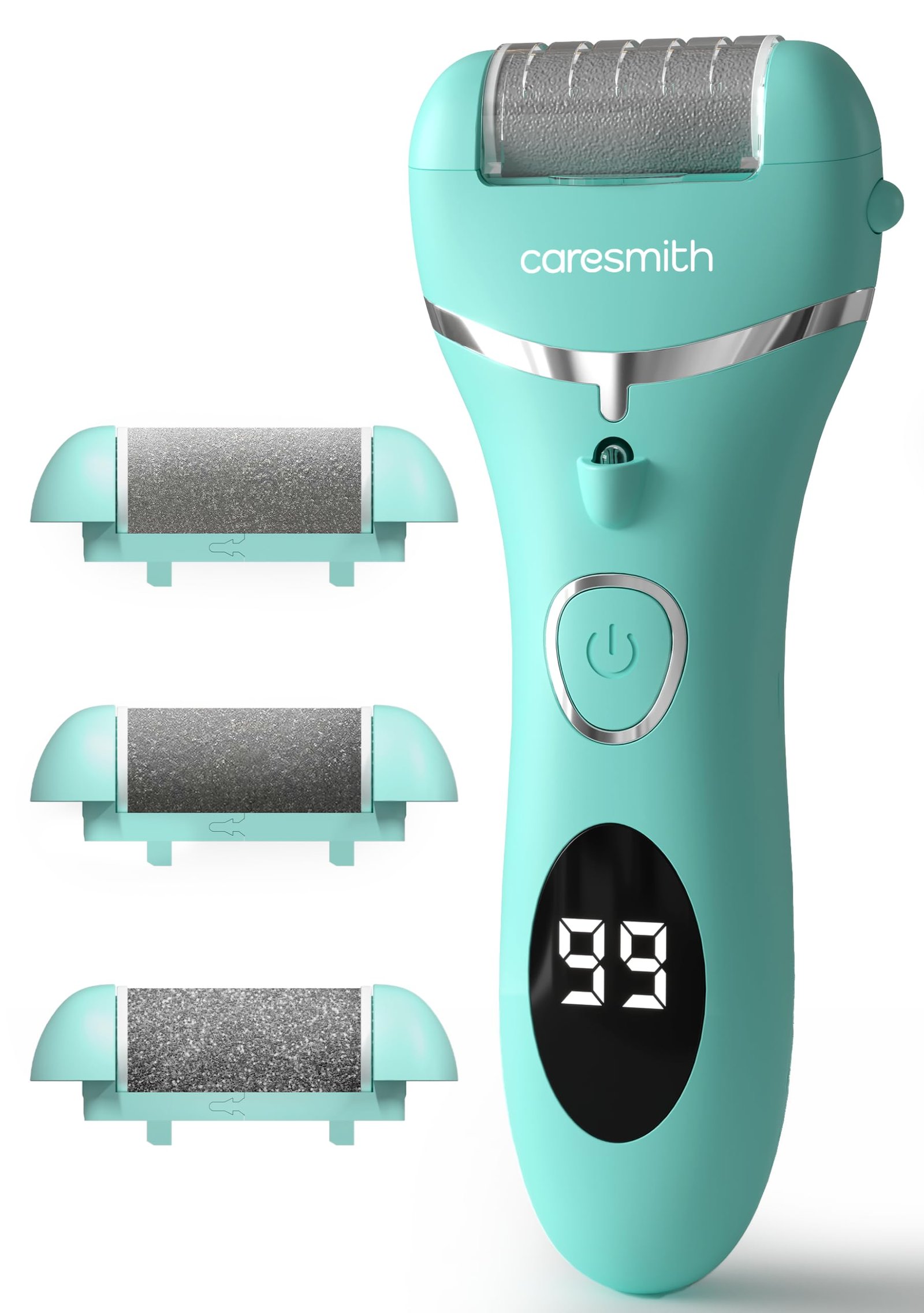 Caresmith Bloom Callus Remover for Feet Electronic | Foot Scrubber for Dead Skin | 3 Crystal Quartz Heads suitable for Dead Skin Remover | Pedicure kit for Women as Foot Cleaner