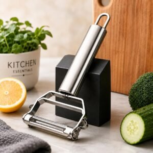 Linden Sweden CLITZ Stainless Steel Vegetable Peeler, 2-in-1 Julienne Slicer & Kitchen Peeler, Dual-Function Vegetable Slicer for Carrot, Cucumber, Potato & Fruits