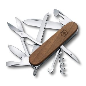 Victorinox Swiss Army Knife – Huntsman – 15 Functions, Multi-utility tool – Walnut Wood Brown, 91 mm