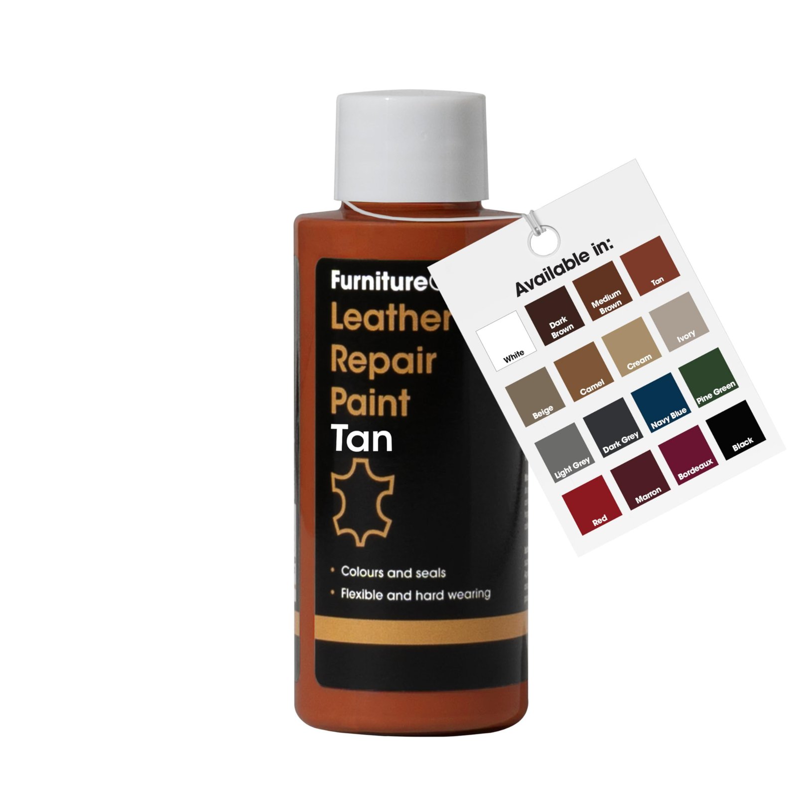 Furniture Clinic Leather Repair Paint & Dye – Self Sealing Dye for Quick and Easy Repair, Suitable for Leather Sofas, Car Seats, Shoes (Leather, 50ml)