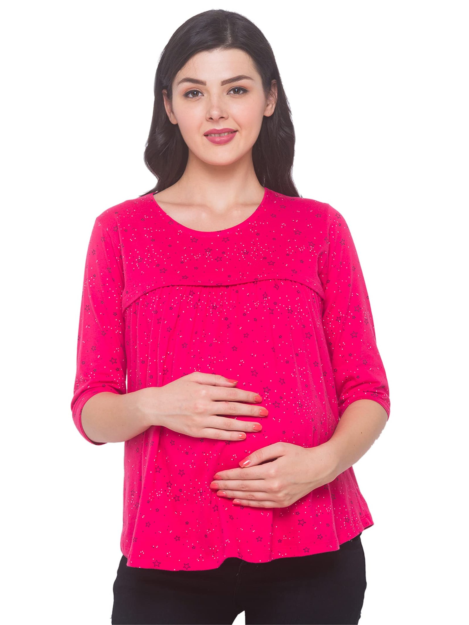 AV2 Women’s Cotton Nightwear Maternity Feeding Nursing Classic Fit Top