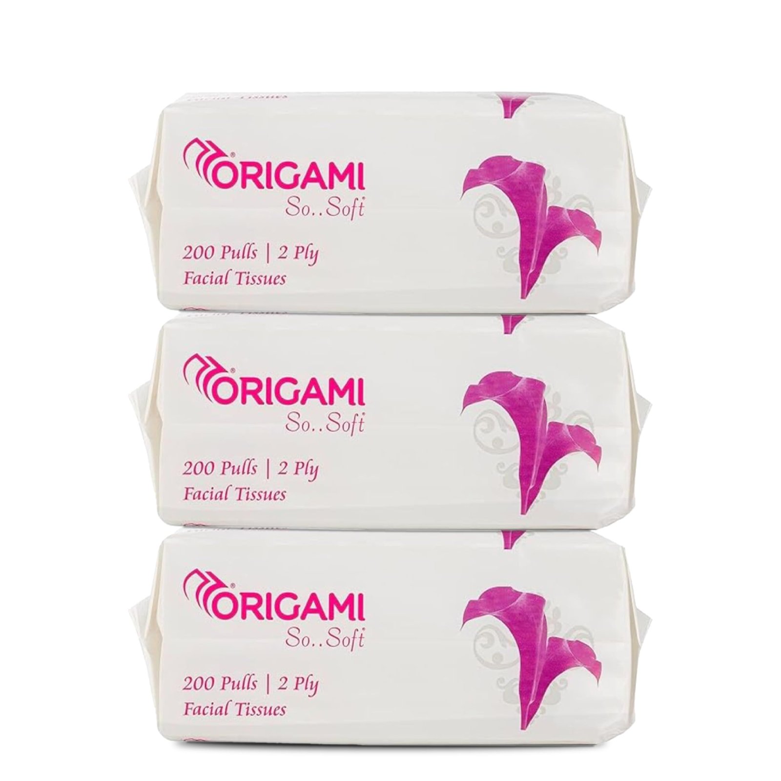 Origami Online Facial Tissues | Soft Pack | 2 Ply | Pack of 3 | 600 Pulls