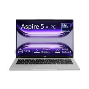 Acer Aspire 5 AI PC, Intel Core Ultra 5 125H Processor,Office 2024 + M365 Basic,16 GB RAM, 512 GB SSD, WUXGA IPS, 14.0″/35.56 cm, Win 11 Home,Pure Silver,1.2 kg, A514-54H, Backlit KB, Premium Laptop