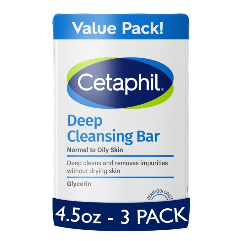 Cetaphil Deep Cleansing Face & Body Bar for All Skin Types, 3 Count