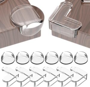 Peakally Baby Corner Protectors, Pack of 12, Self-Adhesive Edge Protection, 2 Shapes, Transparent Table Edge Protection for Various Furniture to Protect Baby from Injury