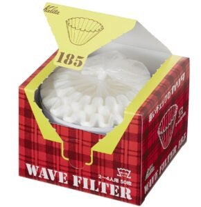 Kalita Wave Filters KWF-185 Pack of 50 Sheet White Convenient Box Type for Taking Out and Storing 22210 (Japan Import) (185(2 to 4 People))