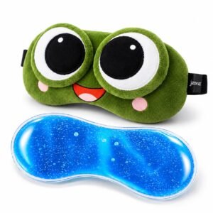 Jenna Unisex Comfortable Sleeping Soft Funky Eye Mask With Adjustable Strap & Blindfold With Gel (Green)