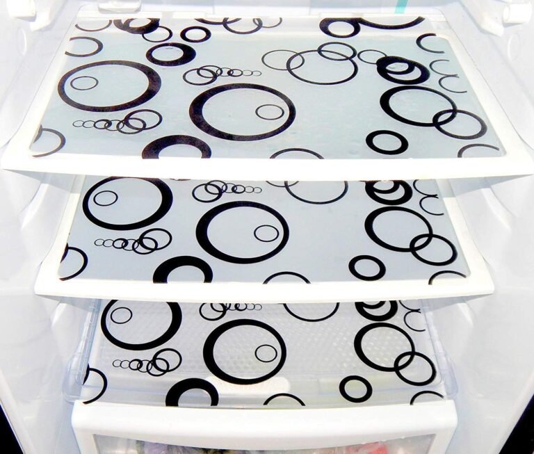 FACTCORE� Refrigerator Drawer Mat/Fridge Mat/Multipurpose Mat Set of 6 Pcs (12 X 17 Inches) (Black Circle)