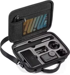M.G.R.J® Travel Portable Bag Compatible for DJI Osmo Action 6 / Action 5 Pro / 4/3 Camera & Adventure Combo Accessories Carrying Case (Hard|EVA|Black)