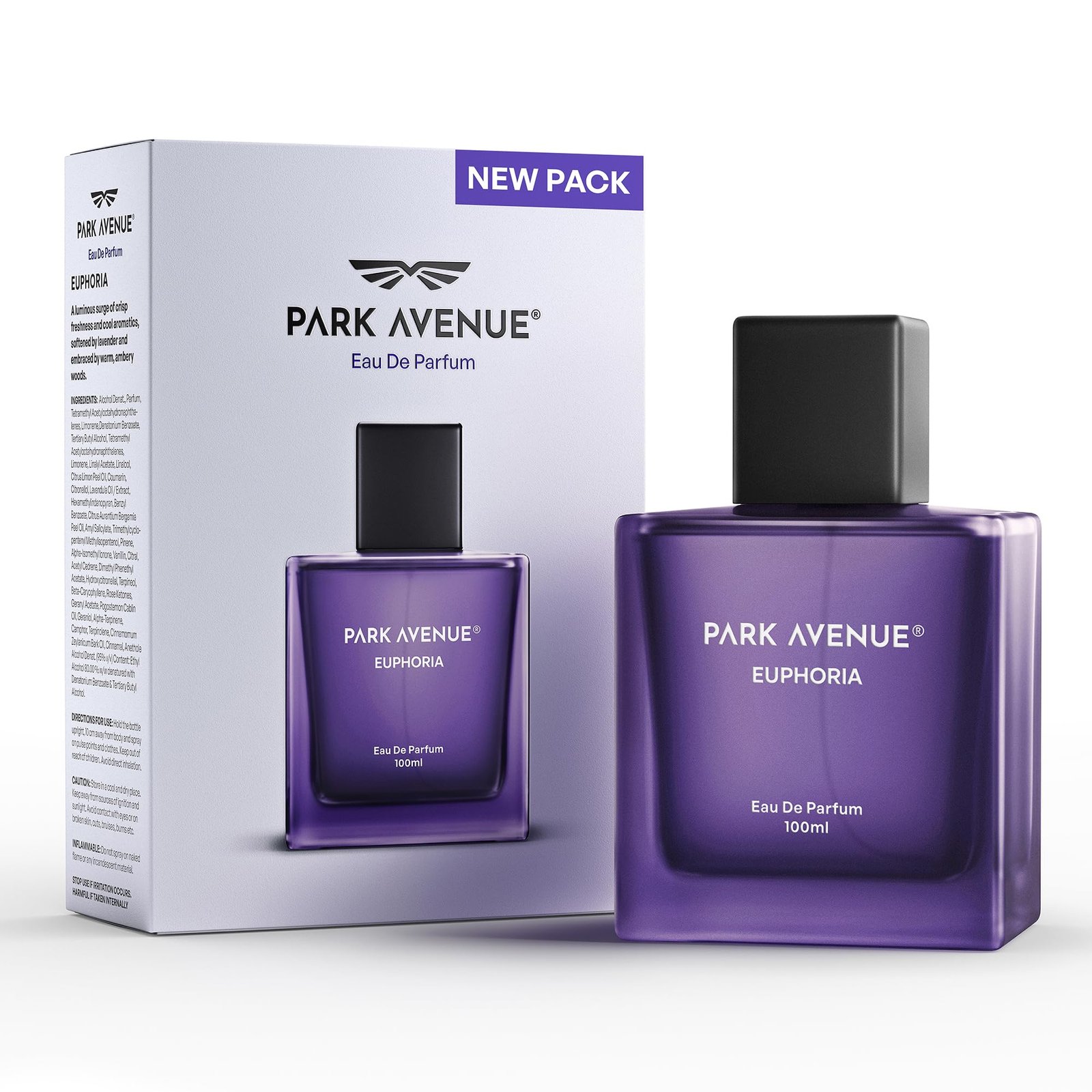 Park Avenue Euphoria, Eau De Parfum Men, 100ml | Long Lasting Perfume for Men | Premium Luxury Fragrance Scent | Aromatic Blend of Amber & Musk | Suitable for Every Occasion