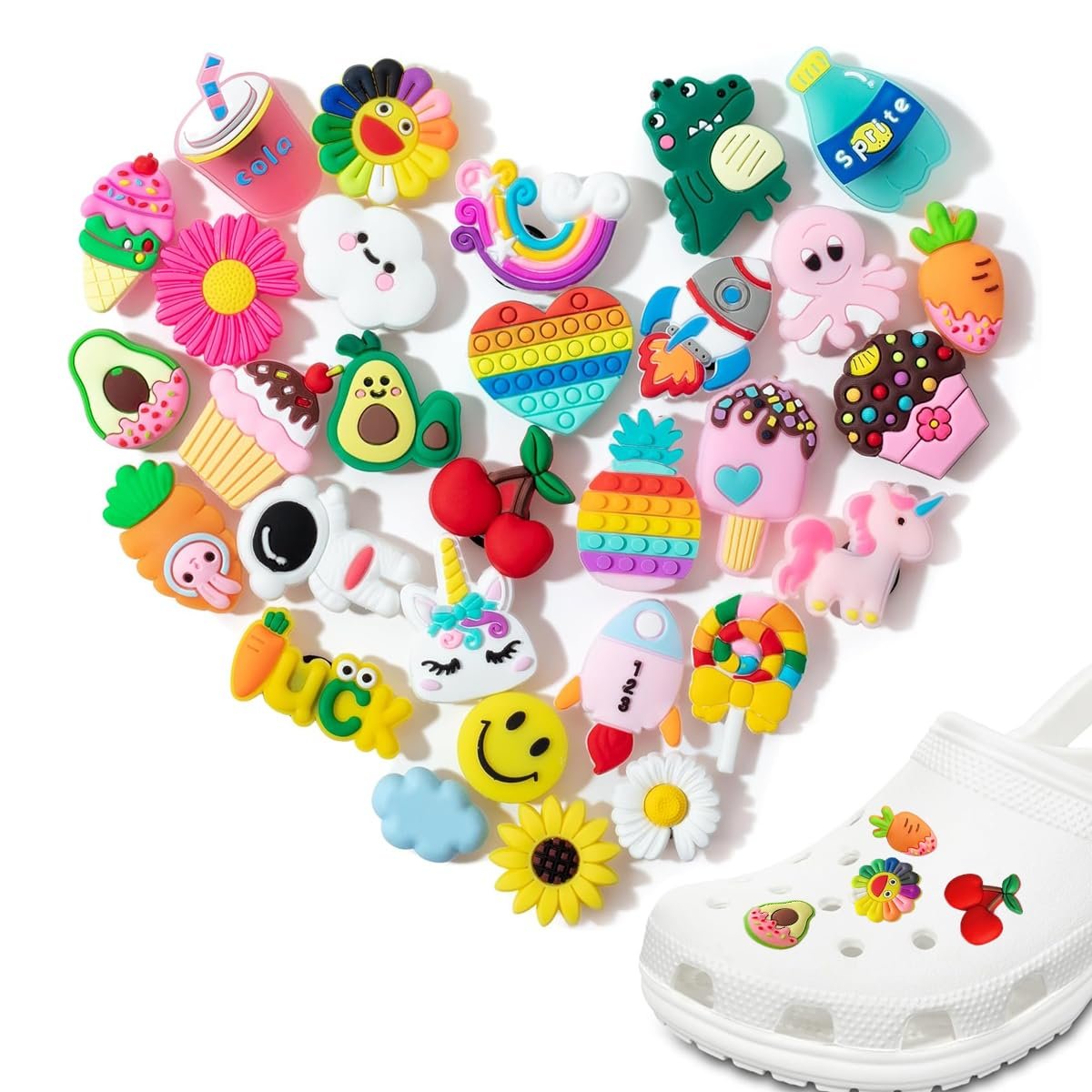 MAYCREATE® Clog Slippers Charms Assorted Cartoon Clog Slipper Charm for Girls Rubber Charms for Clogs Slipper Casual Decoration Charm Fashion Clogs