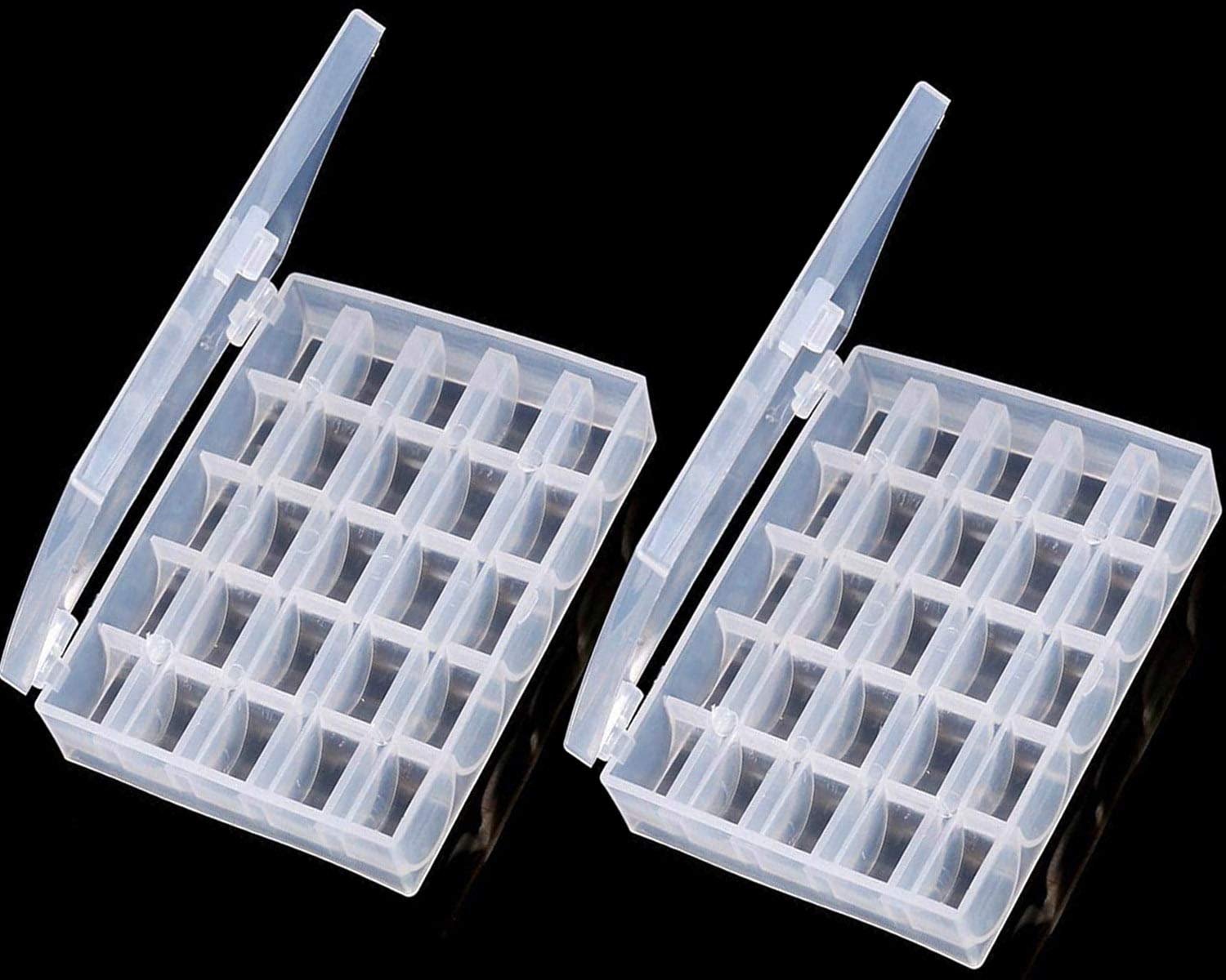 Bobbin Box,Machine Bobbin Organizer Plastic Case,Transparent 25 Slots Empty Bobbins Spools Box，Sewing Craft Plastic Case Storage Box for Sewing Machine