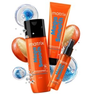 Matrix Professional Mega Smooth Shampoo (200ml), Conditioner (100ml) & Serum(100ml) Combo with Shea Butter for Frizzy Hair | Max Smoothness for 4 Days | Used by 1 Lakh Hairstylists*