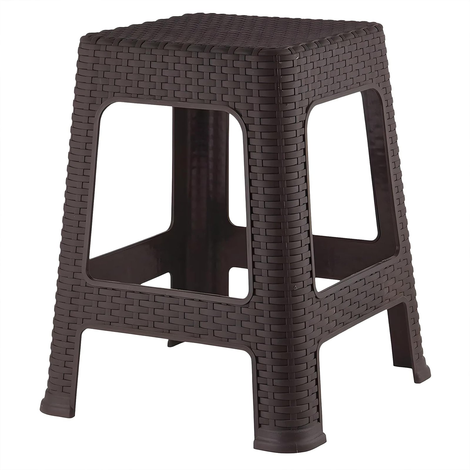Kuber Industries Brown Plastic Non-Slip Lightweight Sitting Stool for Indoor or Outdoor, Office & Home, Garden L X H is 4.5 X 7 inches