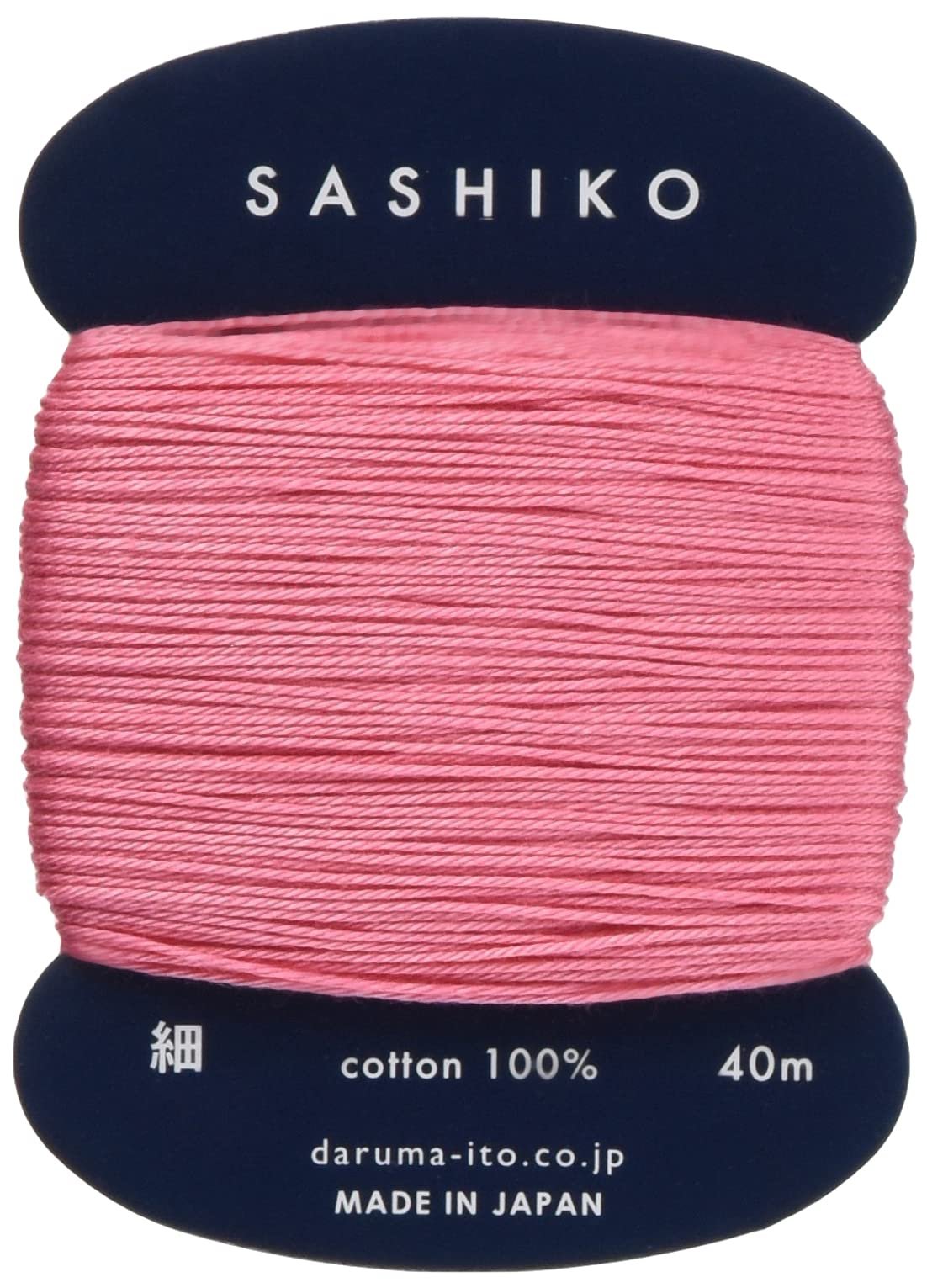 Yokota Daruma Sashiko Thread Single and Variegated Color (Japanese Apricot Rose Pink, Thin 40M Card)