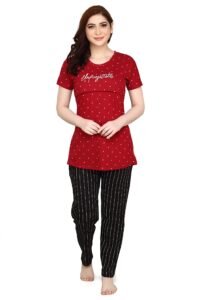 TIGYWIGY Women’s Cotton Top And Pyjama Set