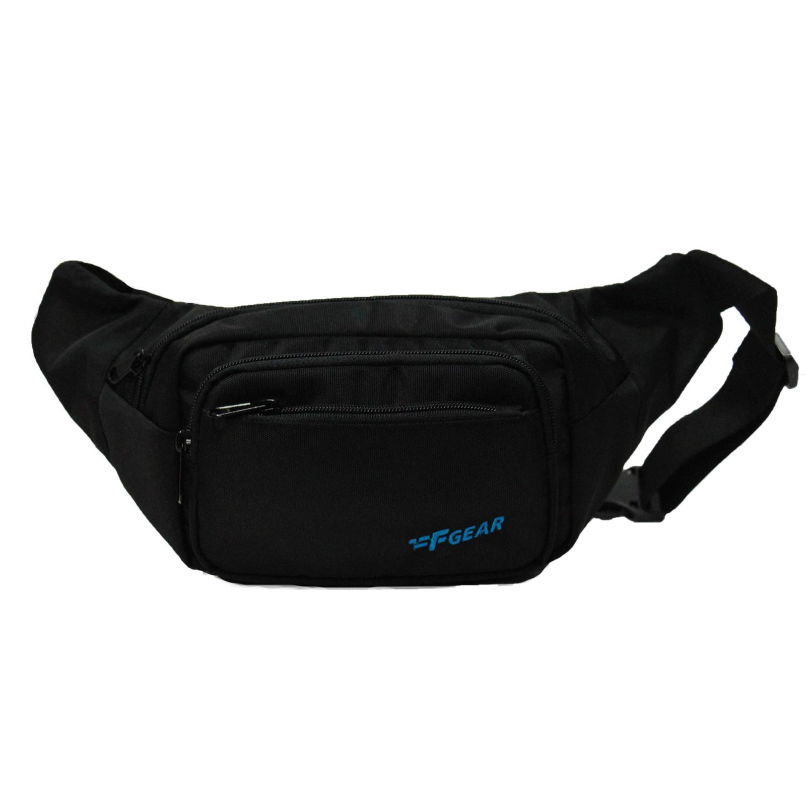 F Gear Miles Guc Black Waist Pouch | Compact Travel Fanny Pack | 1 Compartment & 2 Pockets |Water-Resistant, Lightweight & Durable Waist Bag | Ideal for Travel, Trekking, Cycling & Everyday Essentials