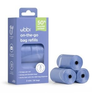 Ubbi On-the-Go Refill Bags, Lavender Scented, Value Pack of 36, Diapering Essentials