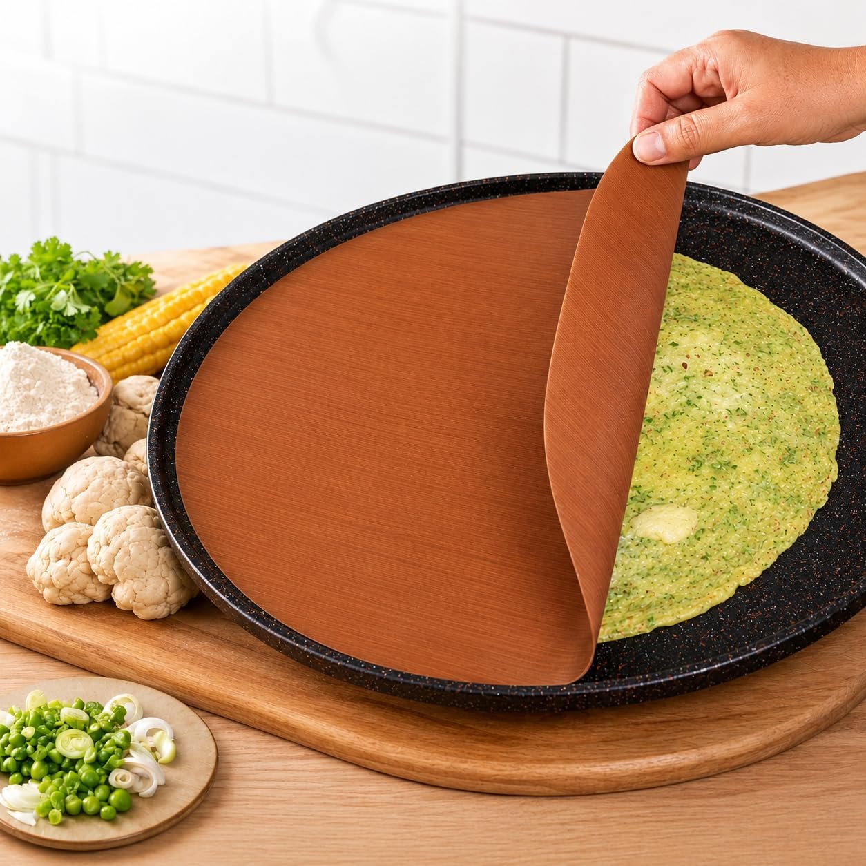 SIRISNAX Roti Maker Sheet Round Pack 2(34 cm) Kitchen Accessories Items Baking Tools Silicon mat Baking mat Silicon Sheet Baking Sheet Kitchen Gadgets Reusable Option to Parchment Paper