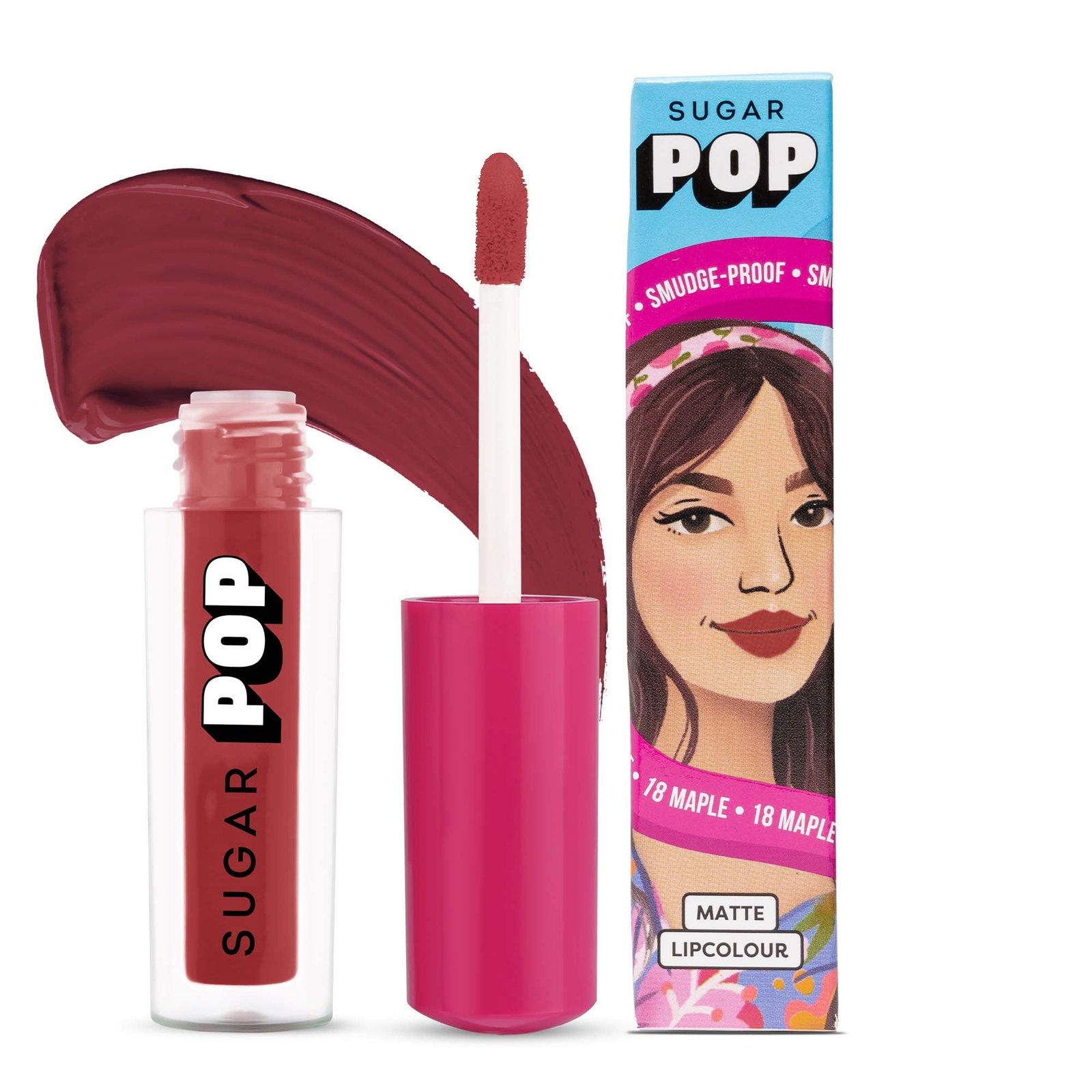 SUGAR POP Matte Lipstick | Smudge-Proof | Vitamin E | Long Lasting 8 Hrs | Lip Colour For Women | 1.6 ml – 18 Maple
