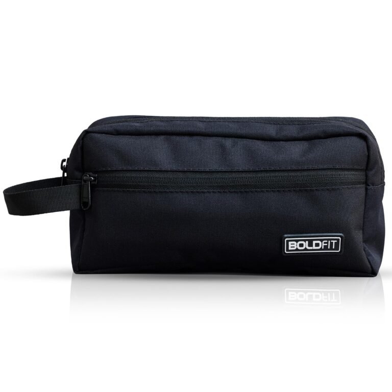 Boldfit Toiletry Bag for Travel Men & Women,Spacious Travel Organizer with Multiple Compartments & Zipper Closure,Durable Cosmetic & Grooming Kit Pouch for Toiletries Kit, Skincare & Accessories,18cm