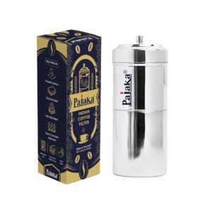 PAJAKA South Indian Filter Coffee Maker – 200 ML Capacity, Stainless Steel Madras Kaapi Kappi Drip Decoction Coffee Brewer, Medium Size for 2-4 Cups, Home & Kitchen