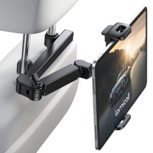 Lamicall Car Headrest Tablet Holder – [ Extension Arm] 2023 Adjustable Tablet Car Mount for Back Seat, Road Trip Essentials for Kids, for 4.7-11″ Tablet Like iPad Pro, Air, Mini, Galaxy, Fire, Black