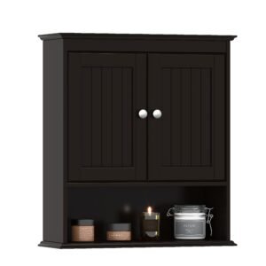 Spirich Bathroom Wall Cabinet Over Toilet, Small Medicine Cabinet Espresso
