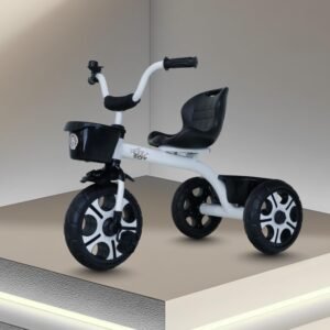 Toyzoy Comfy Lite Tricycle for Toddler 24 to 60 Months | Trike for Boys & Girls | Kids Cycle with Bell, Eva Wheels & Dual Storage Toy Basket | Easy Ride- on Bike | Carrying Capacity 25Kgs – (Black)