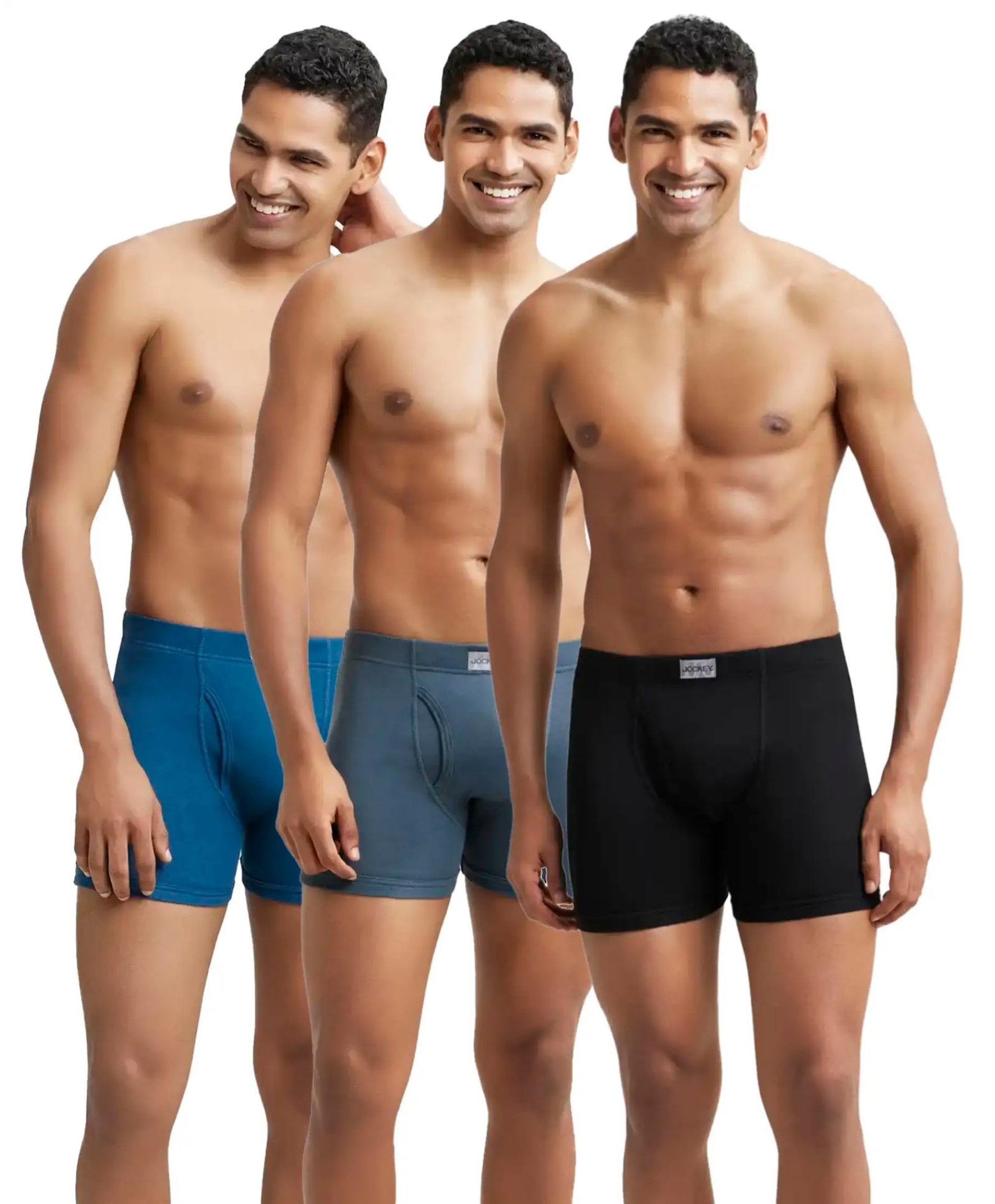 Jockey 8008 Men Super Combed Cotton Solid Long Trunk Boxer Brief(Pack of 3)