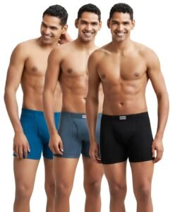 Jockey 8008 Men Super Combed Cotton Solid Long Trunk Boxer Brief(Pack of 3)