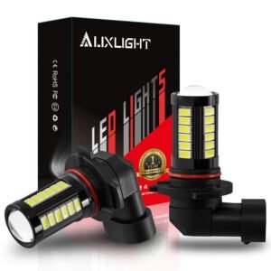 AUXLIGHT 9006 HB4 9006LL 9006XS LED Fog Light Bulbs 6000K Xenon White, Super Bright 2800 Lumens 33-SMD Chips LED Daytime Running Lights DRL Bulbs Replacement for Cars, Trucks (Pack of 2)