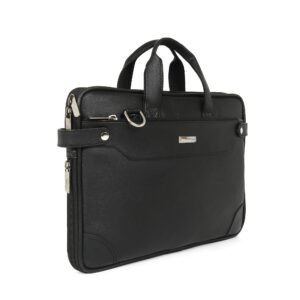 Zipline Laptop bags for men office use | Faux Leather Laptop Bag for Man – Fits 14/15.6/16 inch Laptop, Macbook, Macbook Pro Messenger Bags for Mens (1-Black Bag)
