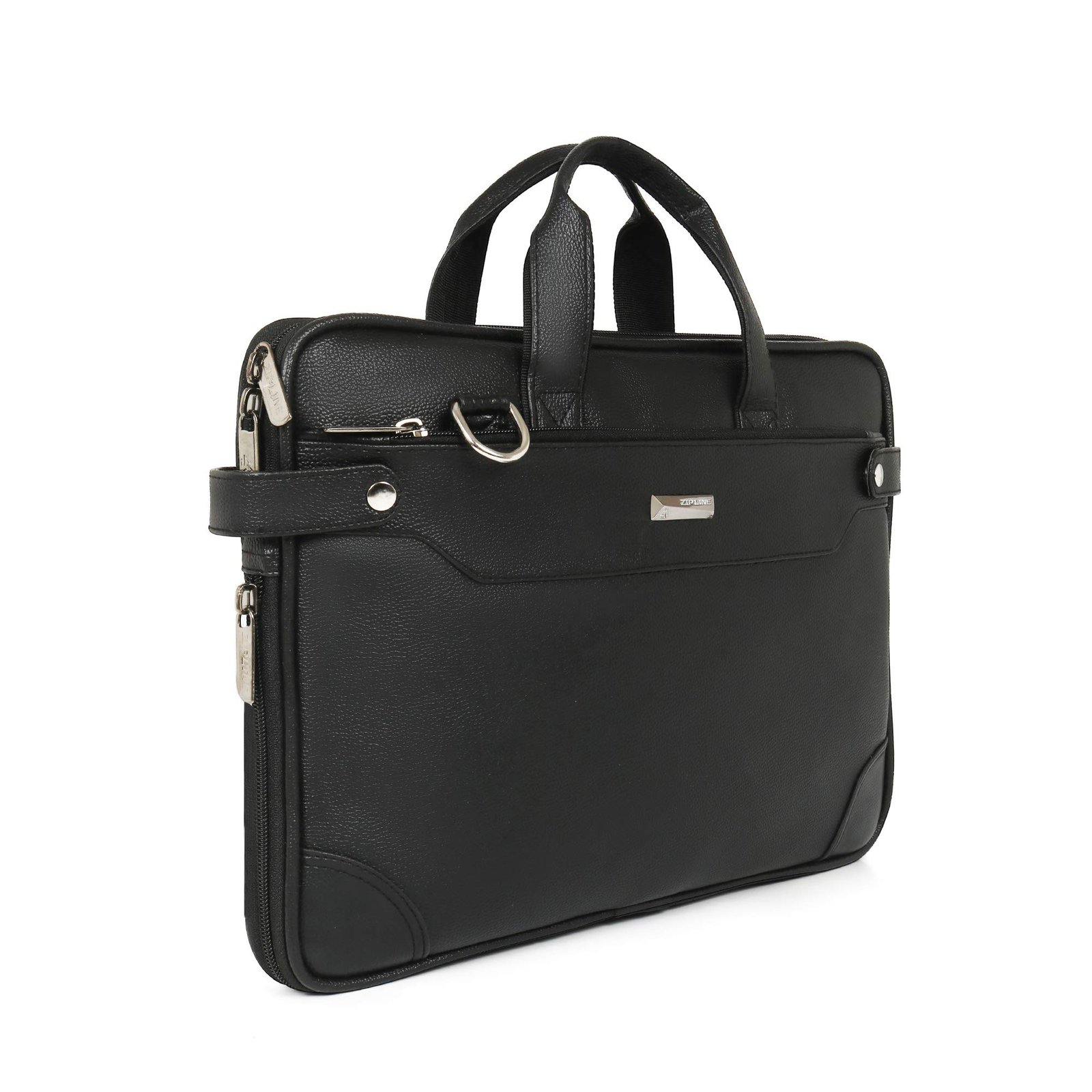 Zipline Laptop bags for men office use | Faux Leather Laptop Bag for Man – Fits 14/15.6/16 inch Laptop, Macbook, Macbook Pro Messenger Bags for Mens (1-Black Bag)