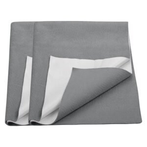 Trance Water Proof Bed Dry Sheets for Kids | Baby Bed Protectors | Dry Sheets for New Born Children | Bedsheet Cover Mats for Wet (Small-70×50 cm, Steel Grey) Pack of 2