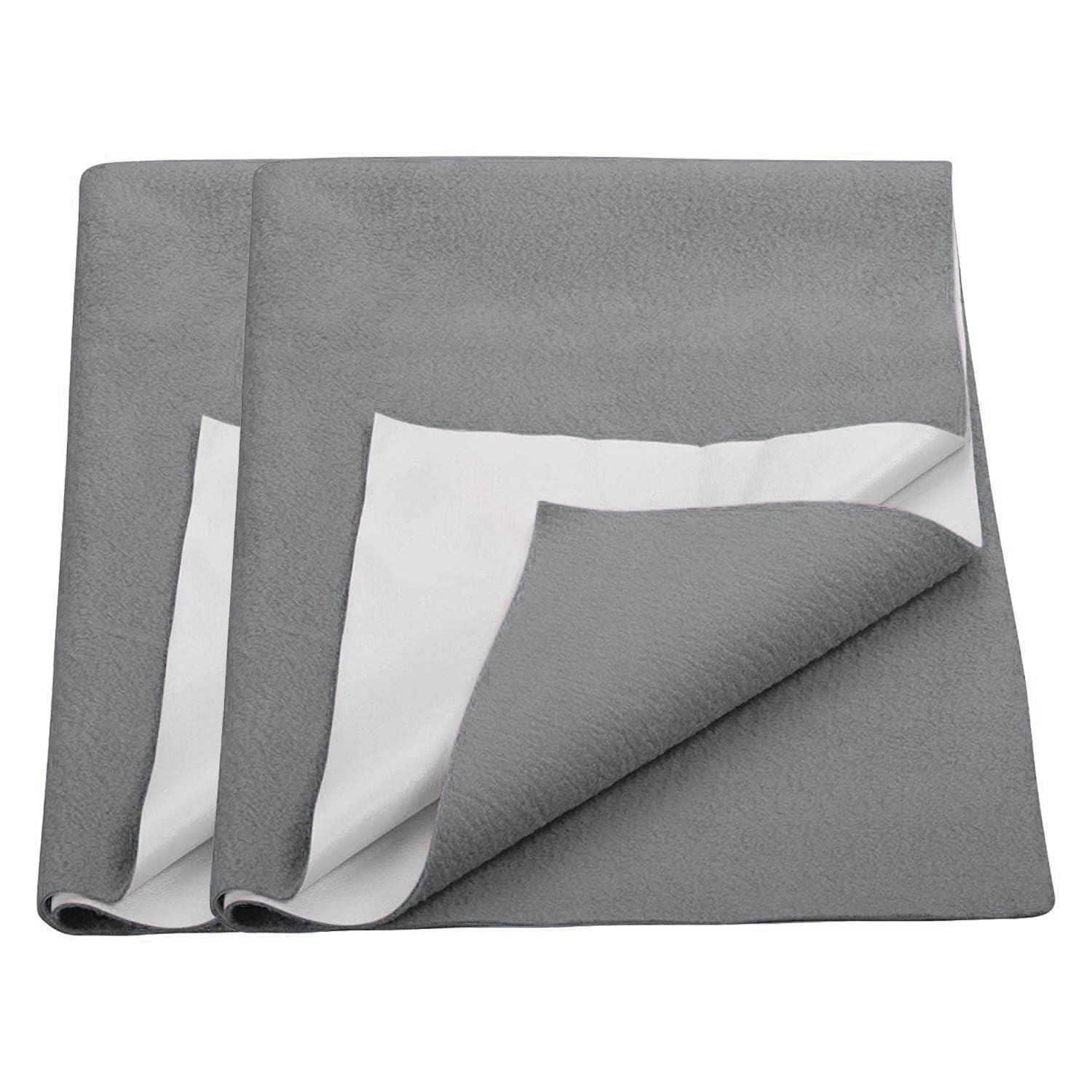 Trance Water Proof Bed Dry Sheets for Kids | Baby Bed Protectors | Dry Sheets for New Born Children | Bedsheet Cover Mats for Wet (Small-70×50 cm, Steel Grey) Pack of 2