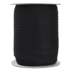 Double Fold Bias Tape for Sewing, Seaming, Binding, Hemming, Piping, Quilting; 1/2 Inch 55 Yards; by Mandala Crafts (1/2 Inch 55 Yards, Black)