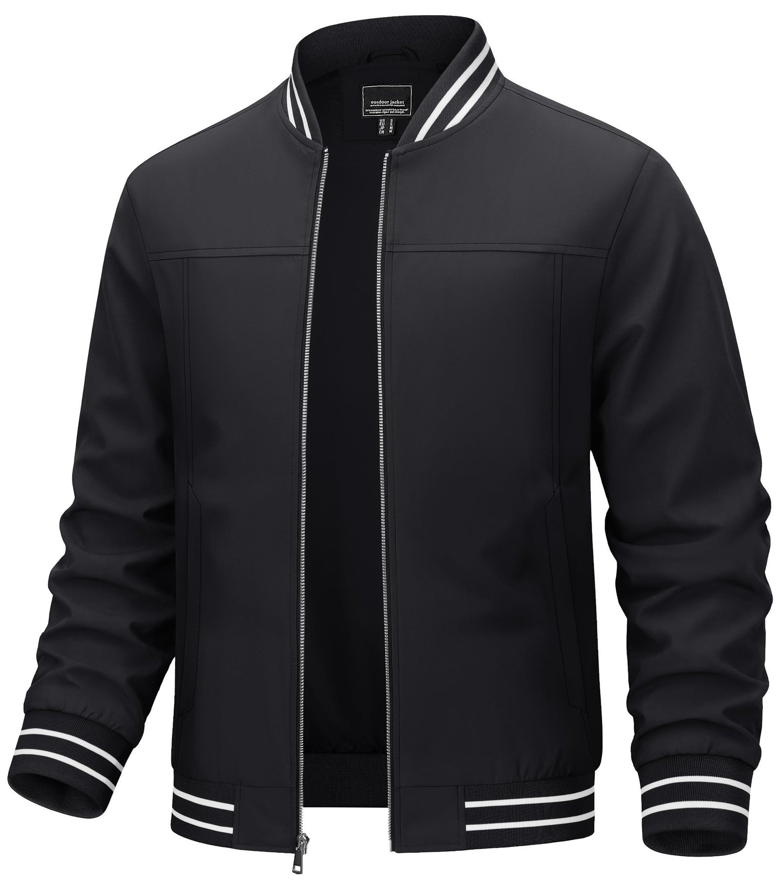 TACVASEN Men’s Lightweight Jacket Casual Spring Fall Windbreaker Bomber Zip Up Coat With Pocket