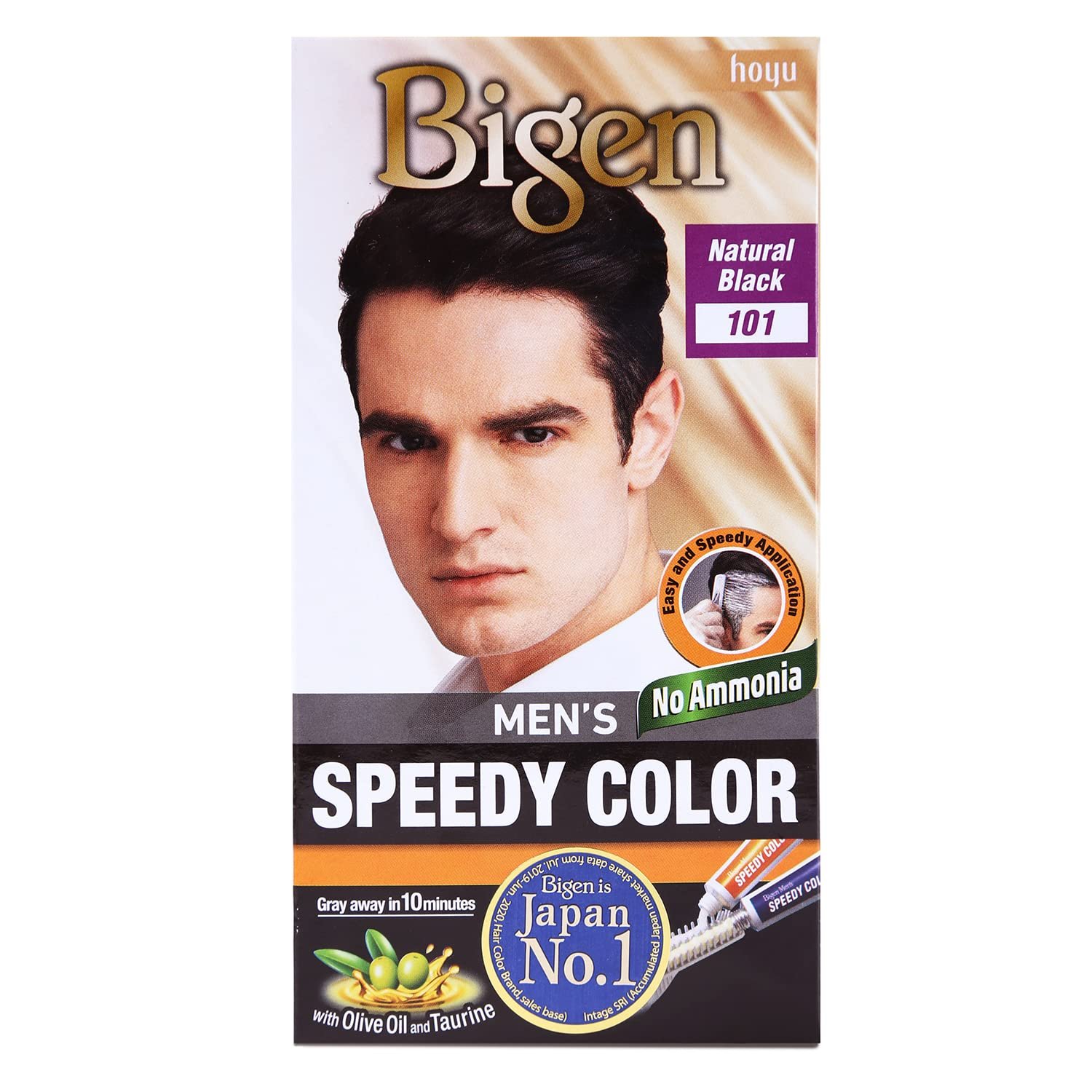 Bigen Men’s Speedy Color, Hair Color, 80g – Natural Black 101 (Pack of 1)