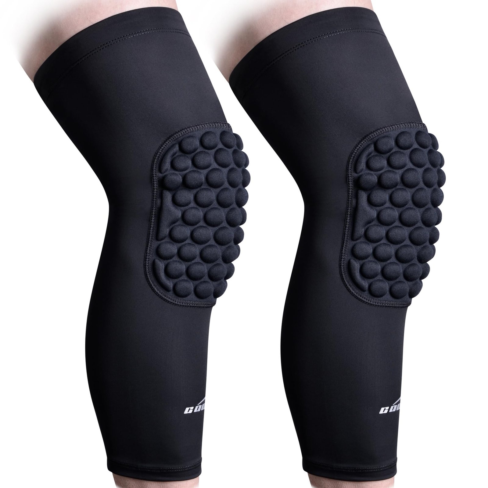 COOLOMG Pad Crash Proof Basketball Leg Knee Long Sleeve Protector Gear