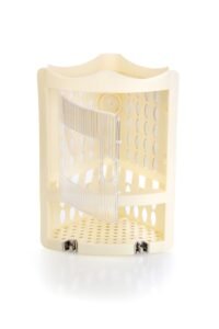 Nayasa Corner Rack, Small | Multipurpose Wall Mount Corner Shelf with Door | Durable Plastic Storage Organizer for Bathroom & Home | Light Ivory