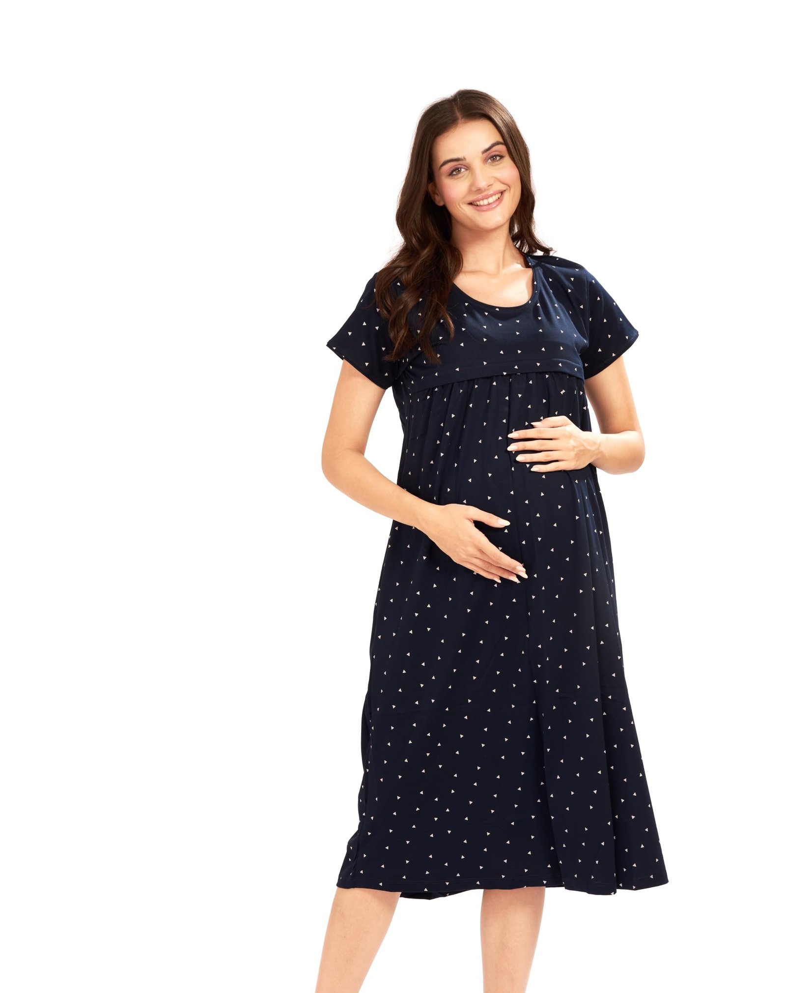 AV2 Women’s Cotton Floral Calf Length Maternity Nighty