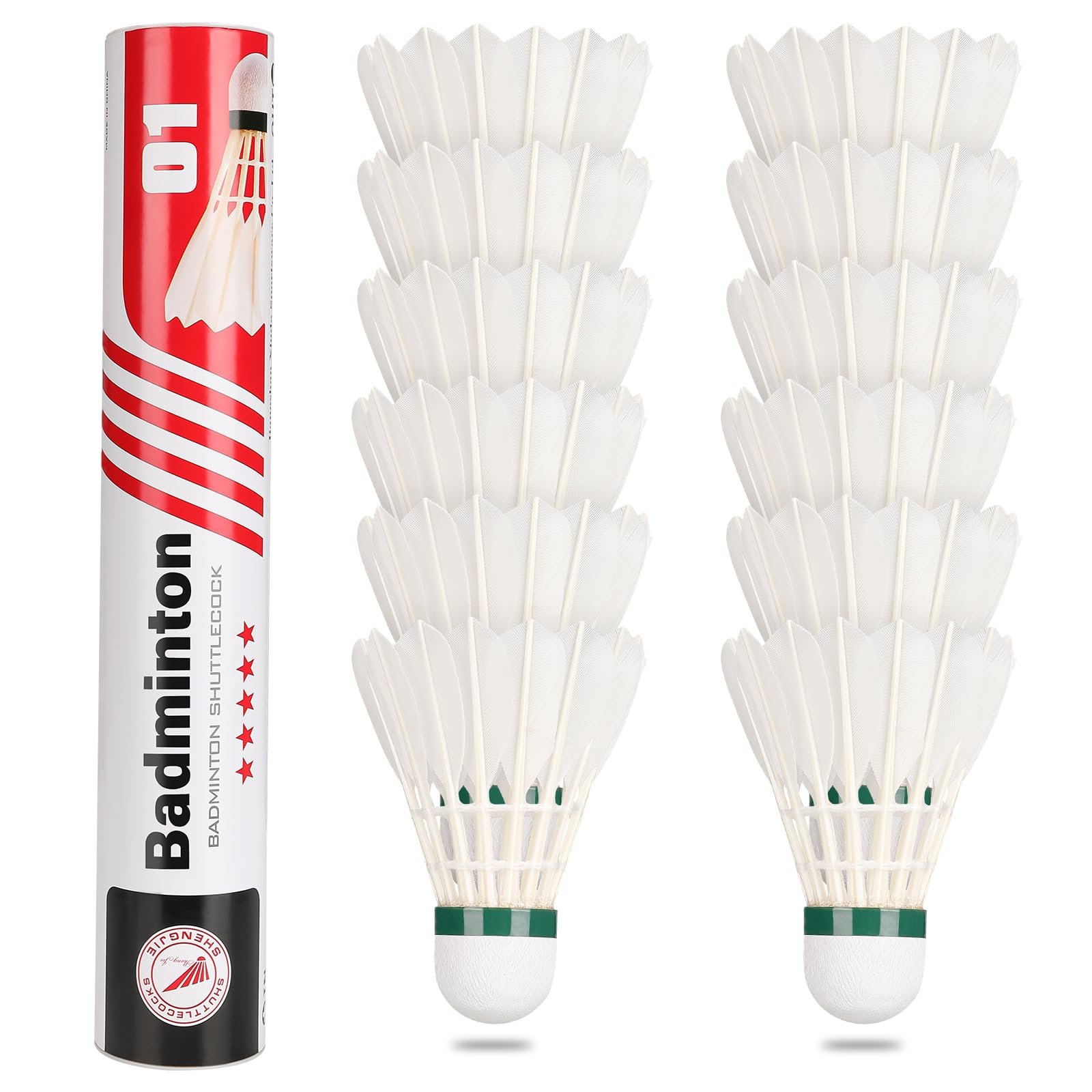 Badminton Shuttlecocks, Goose Feathers Flying Stable & Durable Sports Training Badminton Balls for Indoor Outdoor Play Shuttlecocks Sports Training Badminton